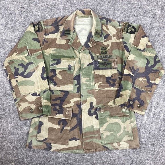 USGI Other - Vintage US Army Camo Coat Men Medium Regular Woodland BDU Military CPT Airborne